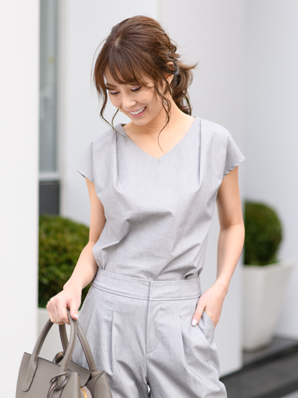 ハイストレッチノースリブラウス