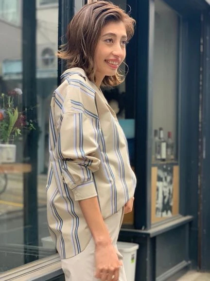 水ト麻美さん着用 カタログ着用 マルチストライプオープンカラーシャツ レディースファッション通販のtonal トーナル 公式通販サイト