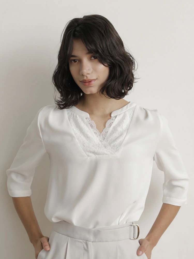 スカラレースvネックブラウス レディースファッション通販のtonal トーナル 公式通販サイト