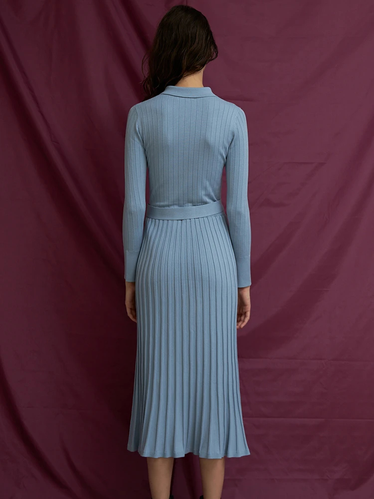 衿付リブニットフレアワンピース | レディースファッション通販のTONAL
