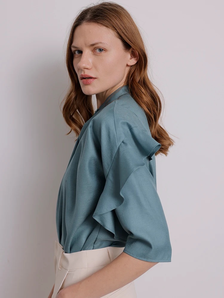 予約商品4 中旬発送予定 フリルスリーブブラウス レディースファッション通販のtonal トーナル 公式通販サイト