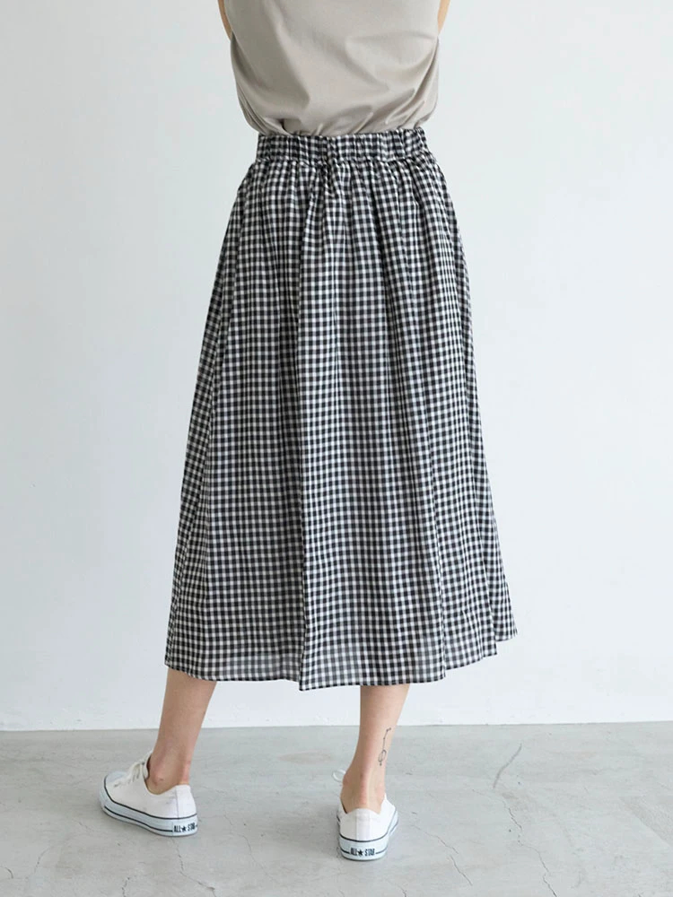 ギンガムチェックタックフレアスカート | レディースファッション通販 