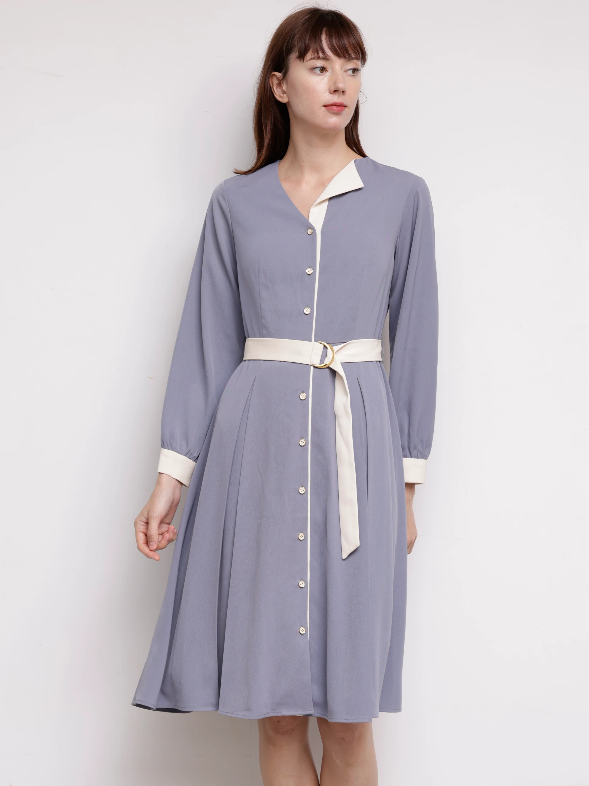 TONAL ワンピース バイカラータックスリーブ TONAL バイカラータックスリーブワンピース