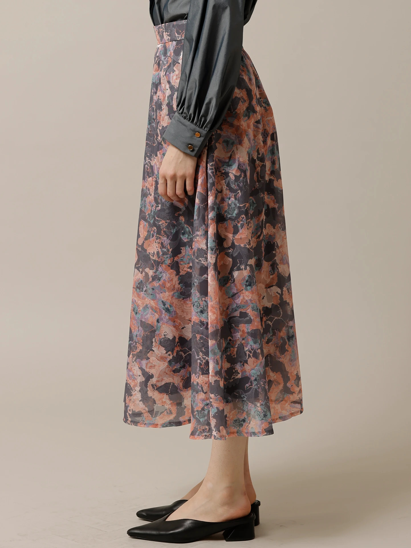 モザイクフラワーセミフレアスカート | レディースファッション通販の