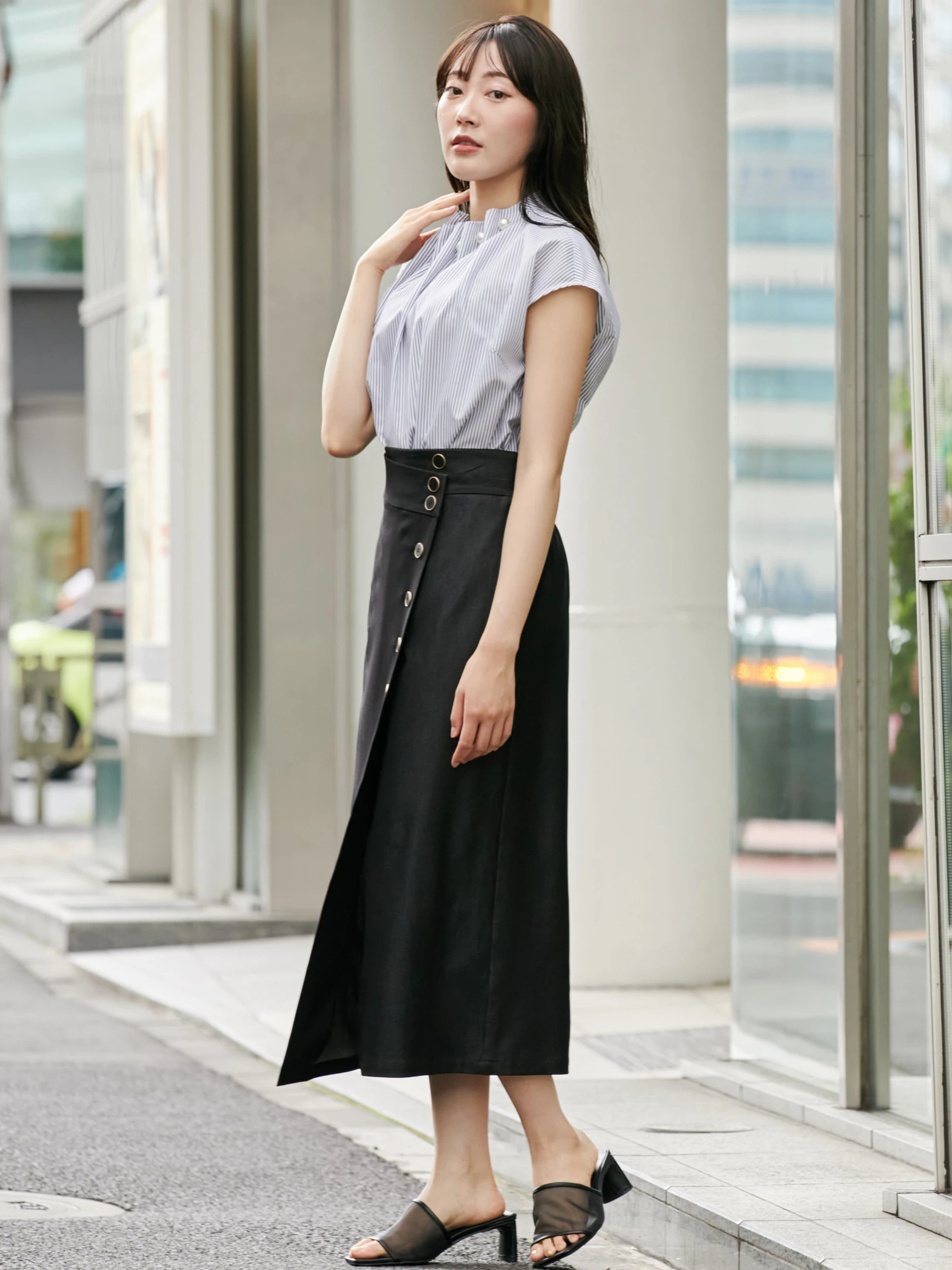 デニムラップタイトスカート | レディースファッション通販の