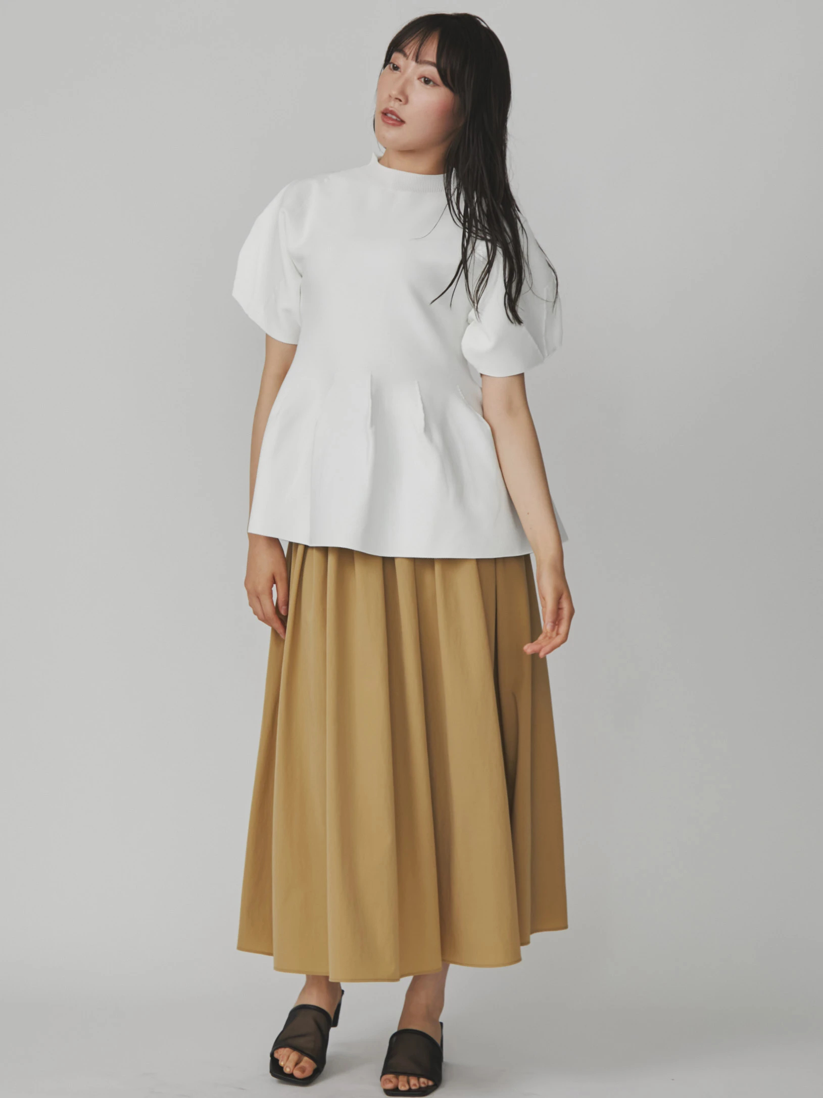 リボンギャザーフレアスカート | レディースファッション通販のTONAL
