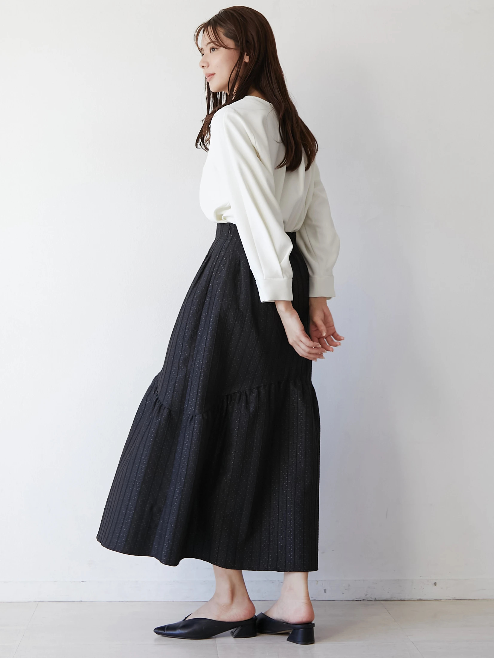 ストライプJQギャザースカート | レディースファッション通販のTONAL