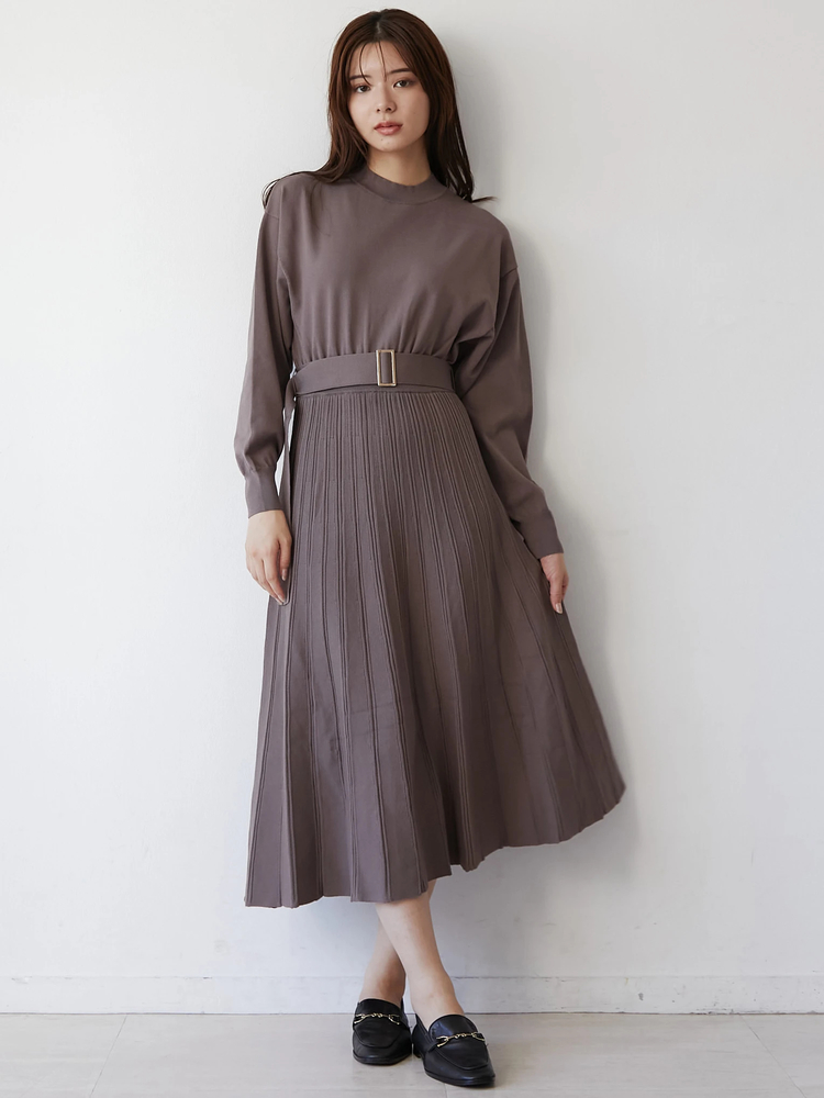 TONAL(トーナル) |ニットプリーツワンピース