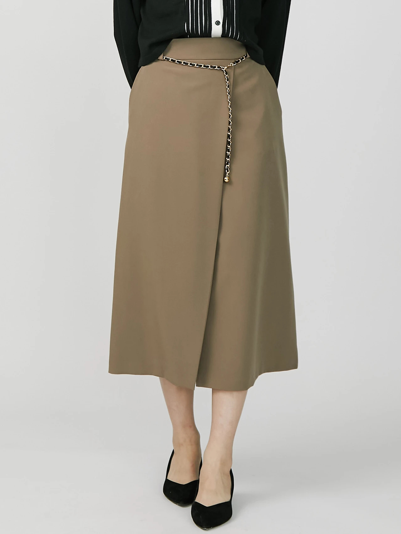 チェーンベルトラップタイトスカート | レディースファッション通販の