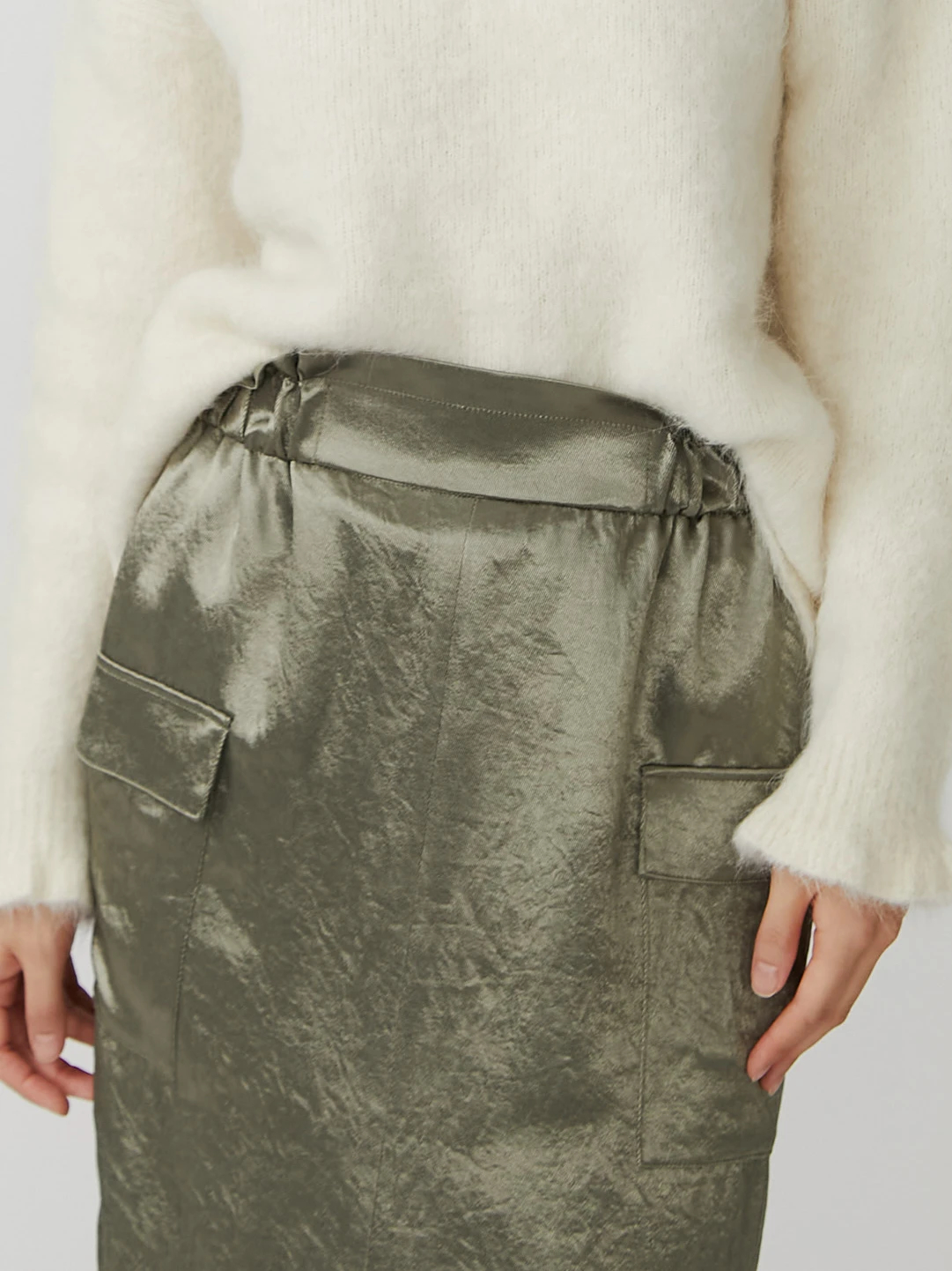 アセテートサテンカーゴスカート | レディースファッション通販のTONAL