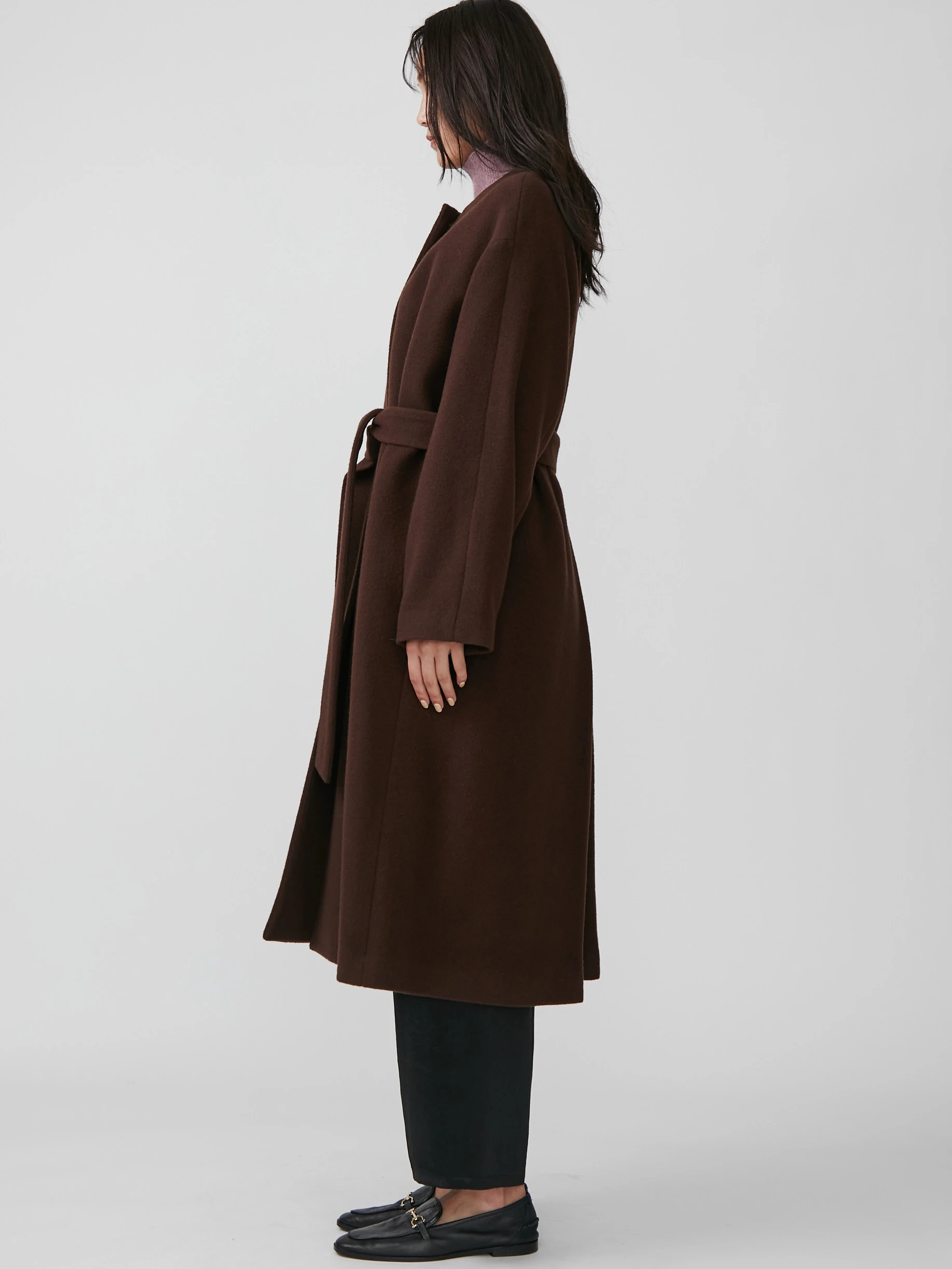 ウールモッサノーカラーコート | レディースファッション通販のTONAL
