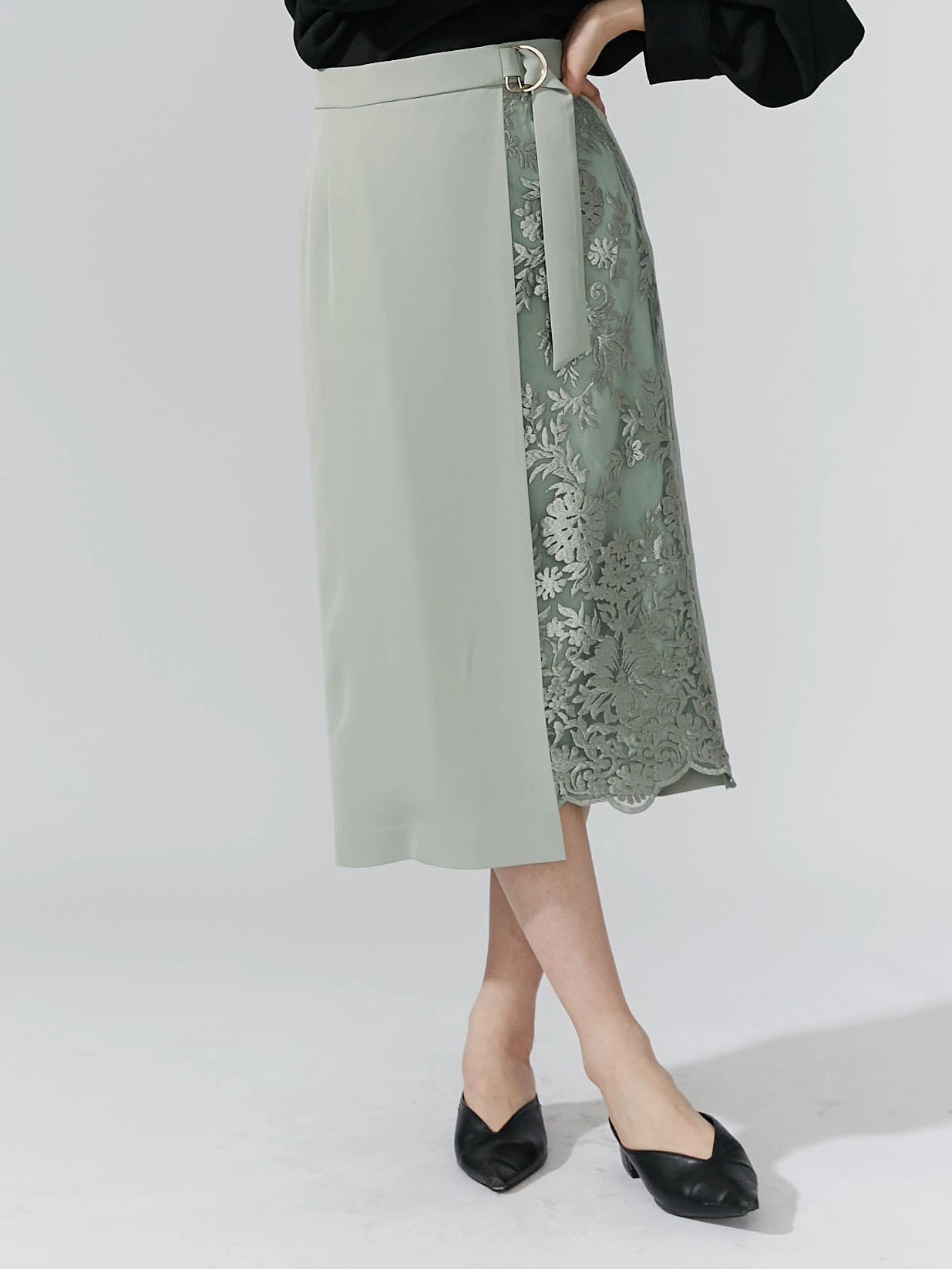 アシメレースタイトスカート | レディースファッション通販のTONAL