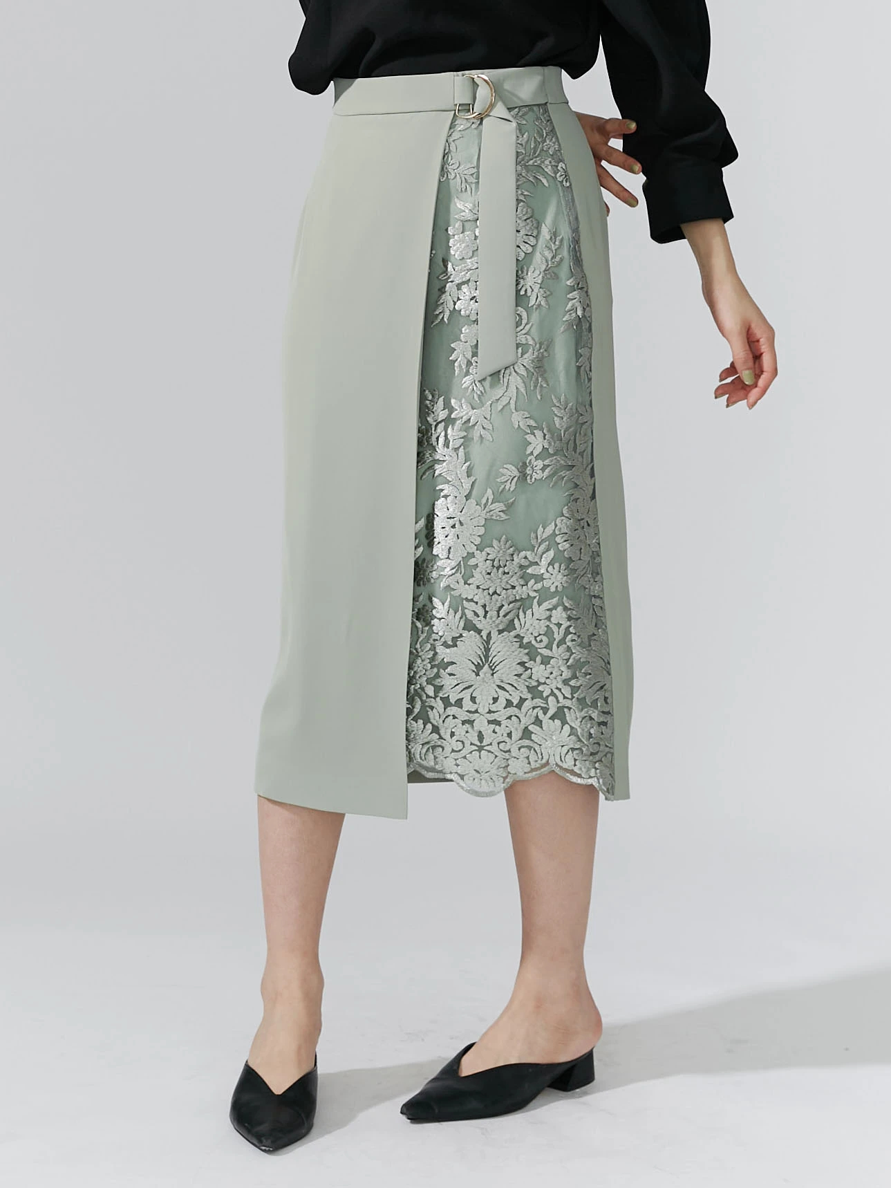 アシメレースタイトスカート | レディースファッション通販のTONAL