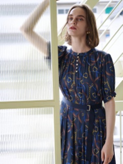 TONAL ショルダーワッフルドレスワンピース こだわら 秋色 CLASSY
