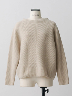 TONAL(トーナル) |ウールカシミヤリブホールニット