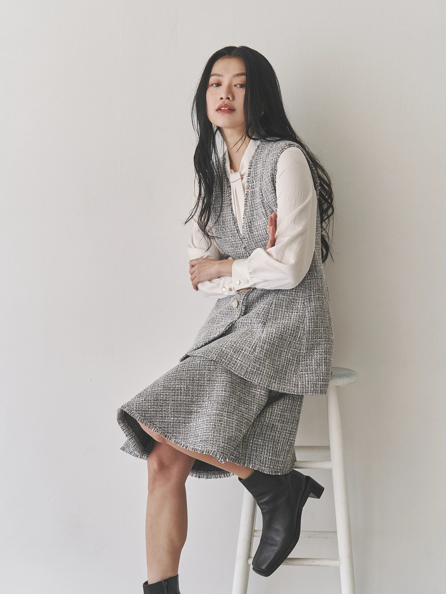 ツイードペプラムジレ | レディースファッション通販のTONAL（トーナル