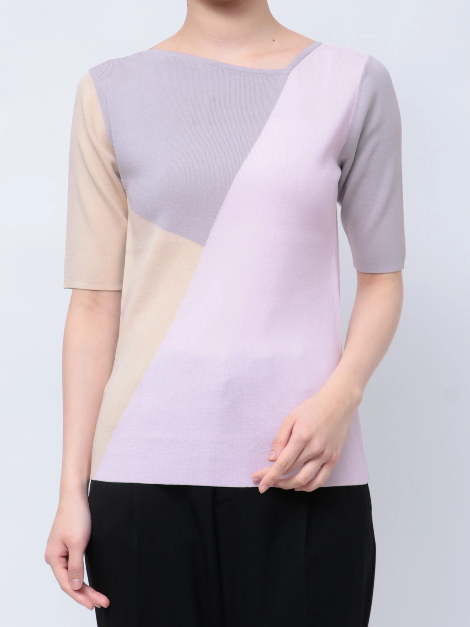 TONAL マルチカラーニット マルチカラーアシメネックニット | レディースファッション通販