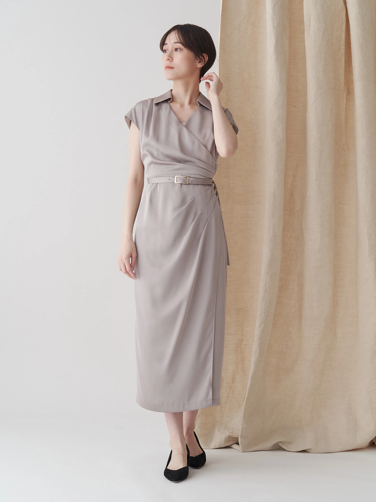 TONAL(トーナル) |タックカシュクールフレンチワンピース