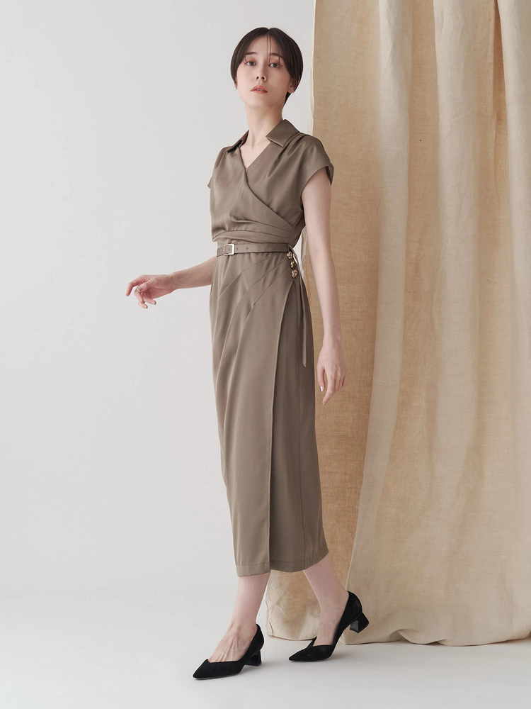 TONAL(トーナル) |タックカシュクールフレンチワンピース