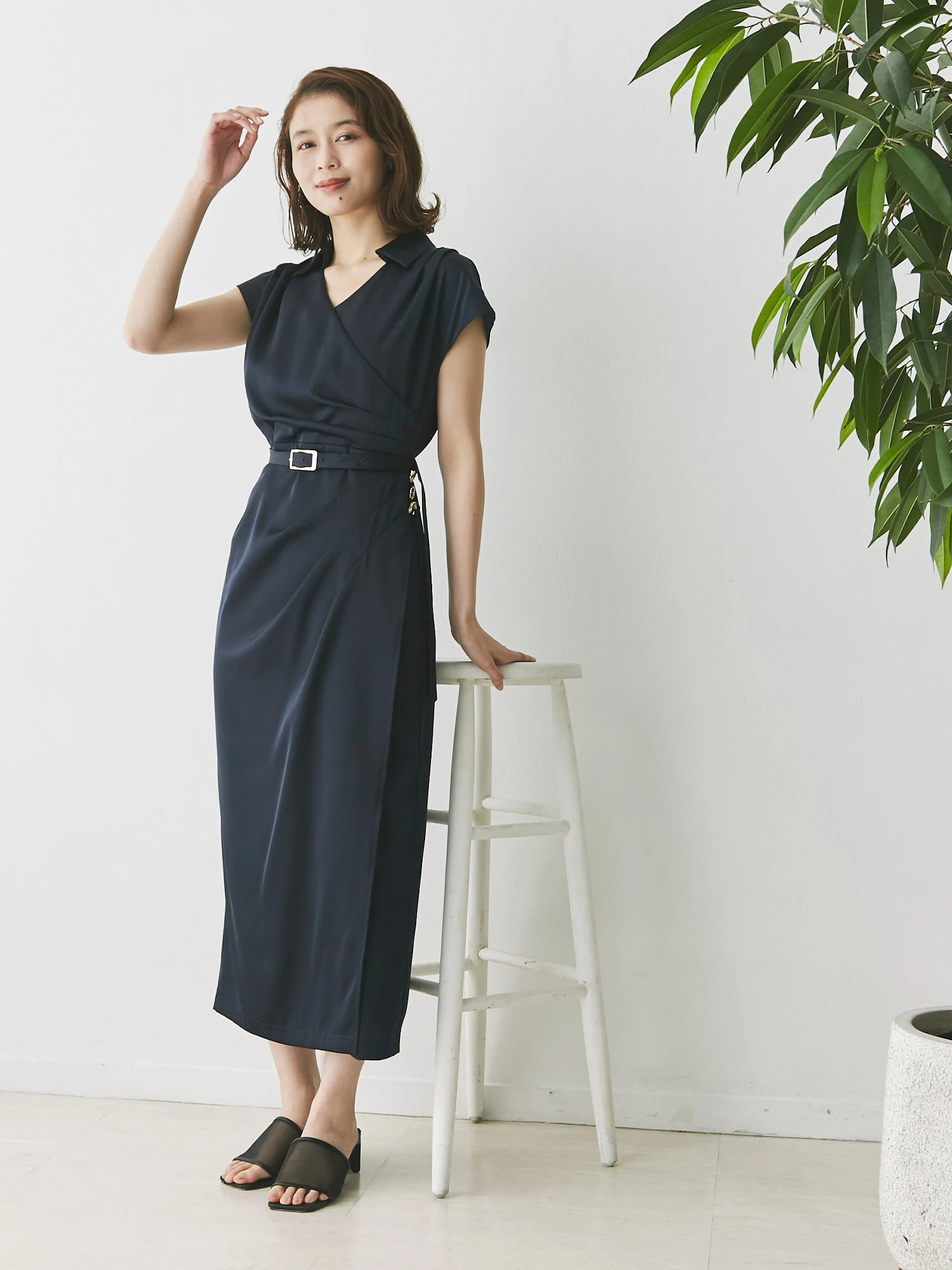 未使用品◆TONAL　カシュクールタックフレアワンピース◆トーナル タックカシュクールフレンチワンピース | レディース