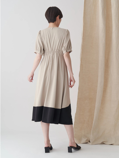 TONAL(トーナル) |バイカラーカシュクールクロスベルトワンピース