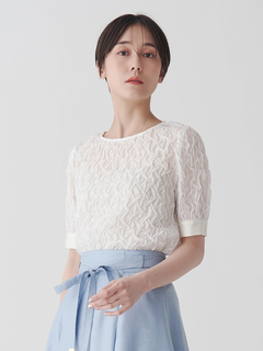 TONAL | スモッキングシアーブラウス