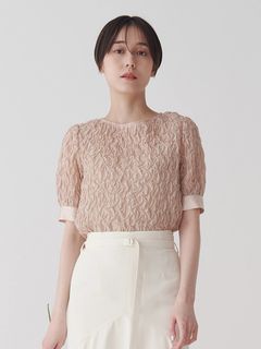 TONAL | スモッキングシアーブラウス