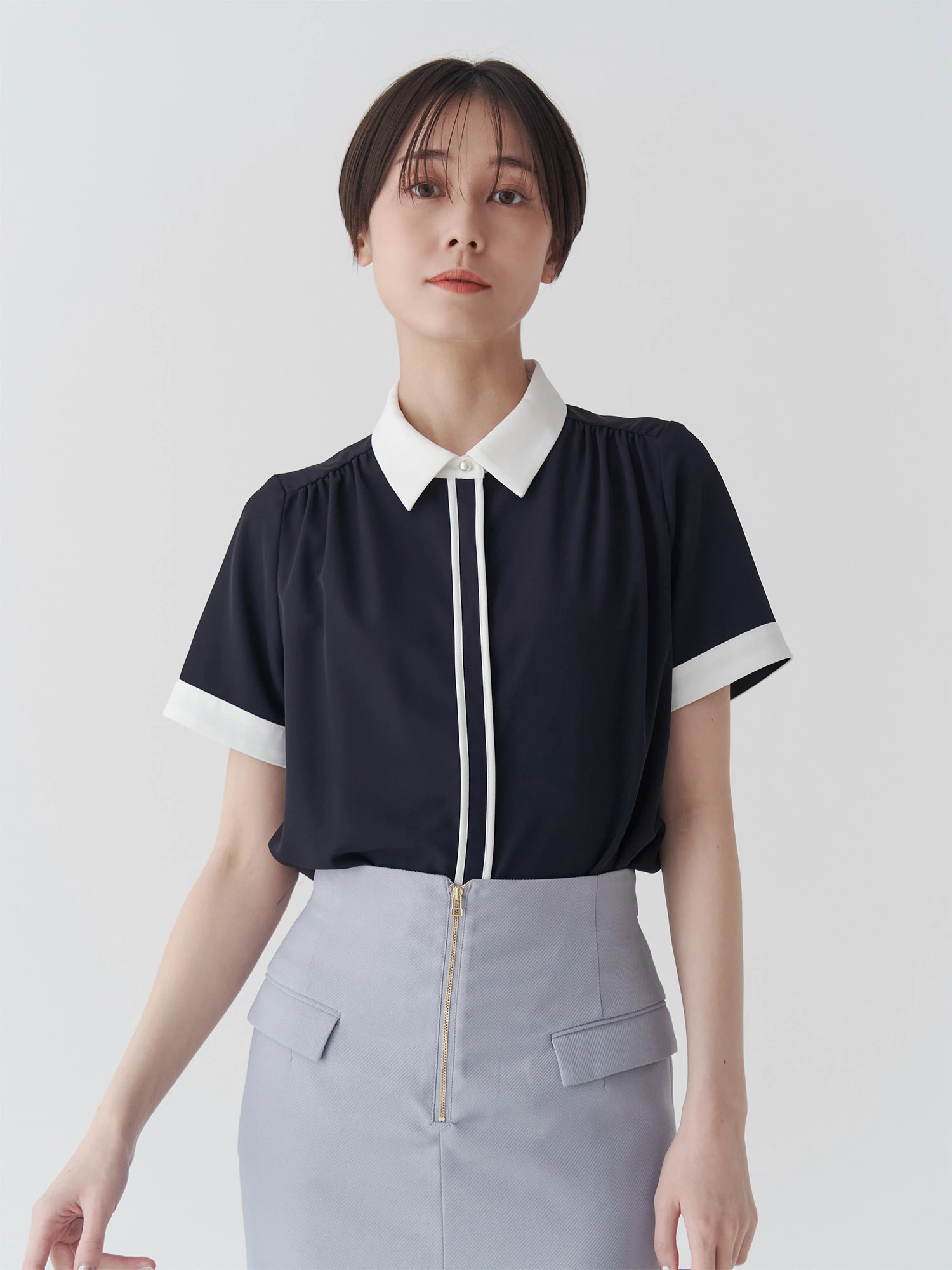 SHE Tokyo Paula 白ブラウス シートーキョー SHE Tokyo トップスホワイト白 シートーキョー she