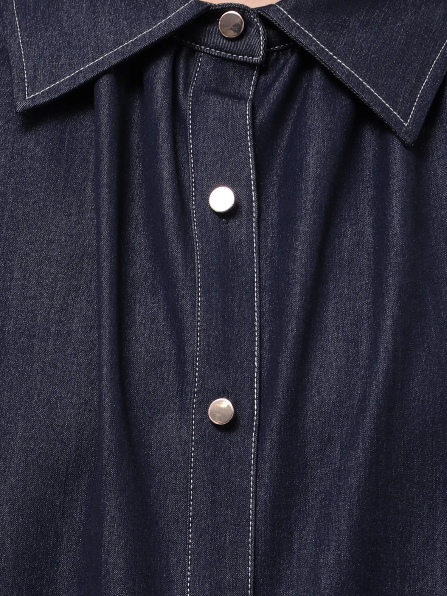 デニムライクギャザーフレンチブラウス | レディースファッション通販