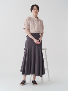 TONAL(トーナル) |タックネックパールハーフスリーブブラウス