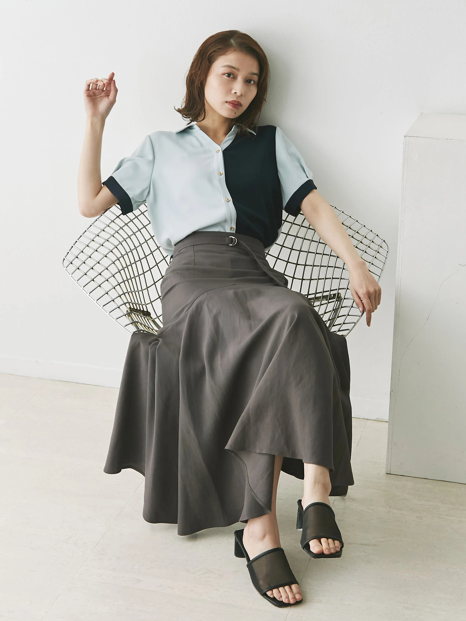 ベルト付ドレープマーメイドスカート | レディースファッション通販の