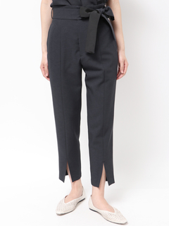 TONAL | フェイクリネンバイカラーベルトクロップドパンツ