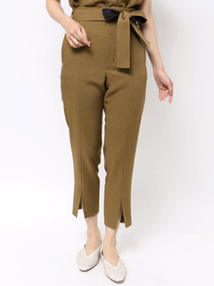 TONAL | フェイクリネンバイカラーベルトクロップドパンツ