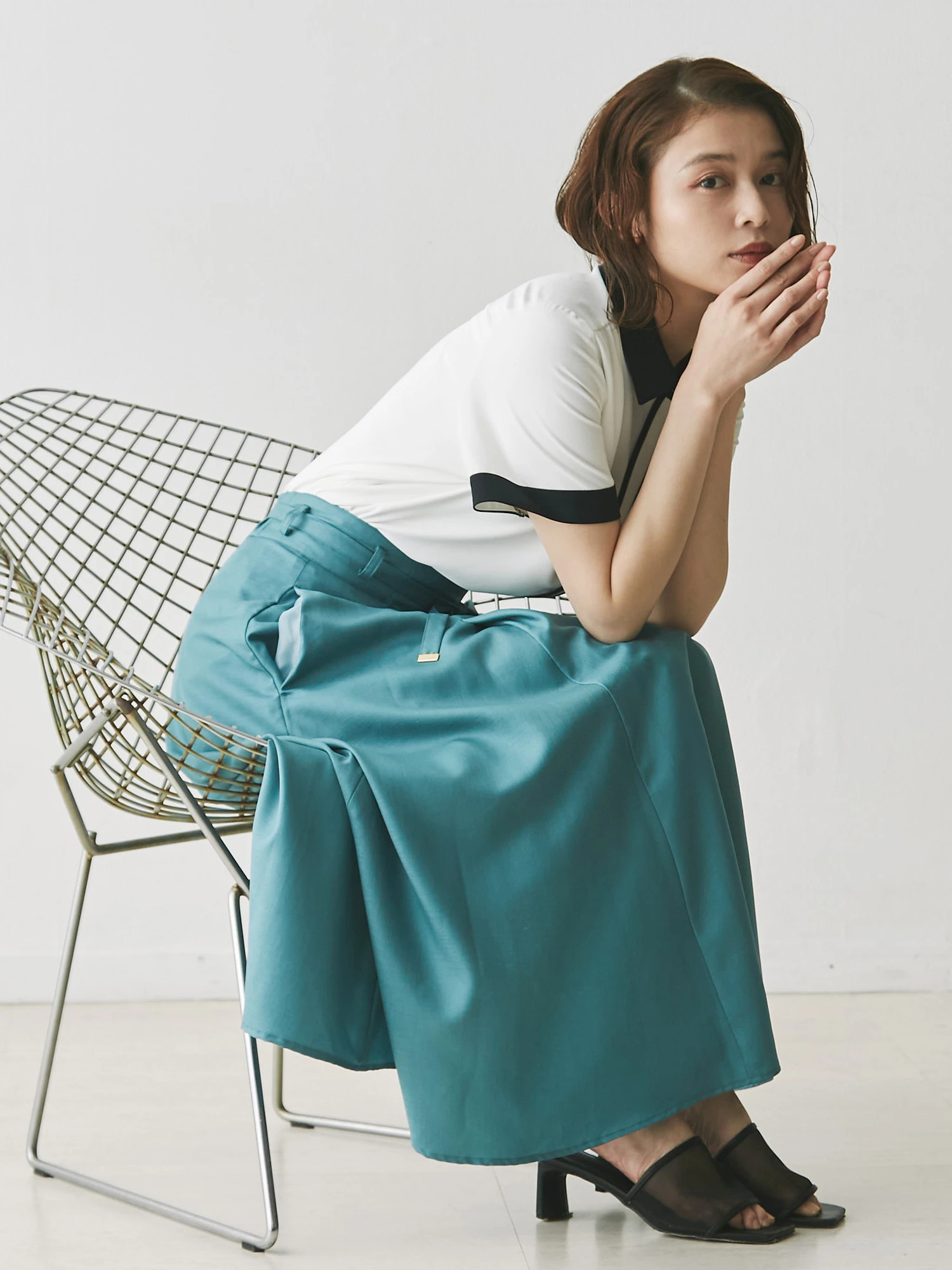 ハイウエストタックフレアスカート | レディースファッション通販の