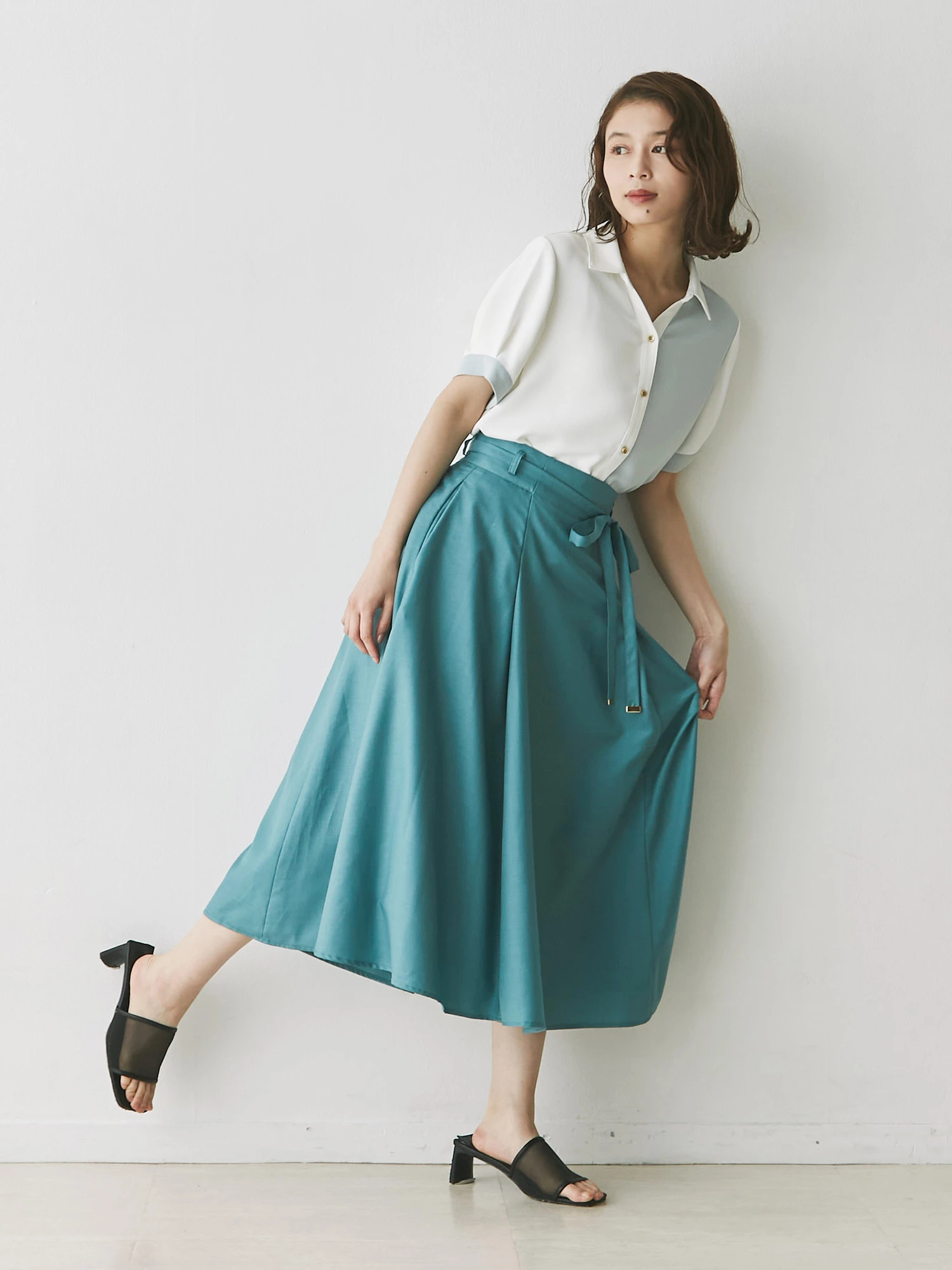 ハイウエストタックフレアスカート | レディースファッション通販の