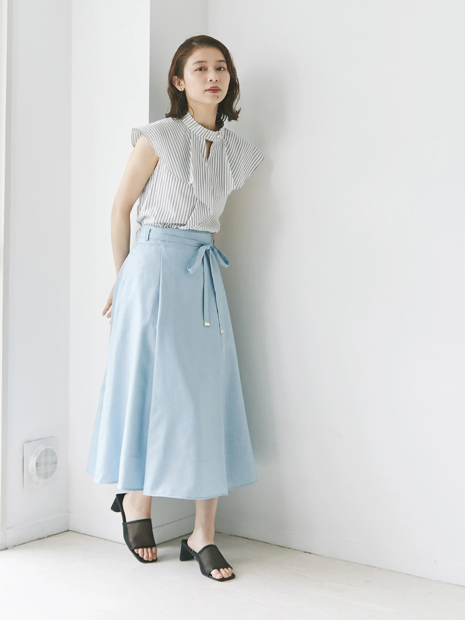 ハイウエストタックフレアスカート | レディースファッション通販の
