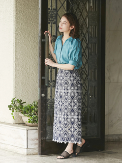 TONAL(トーナル) |パール釦スキッパーラグランブラウス