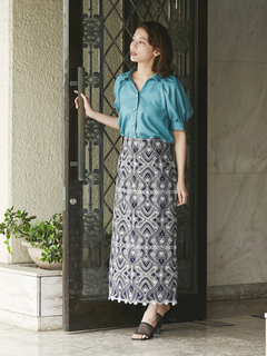 TONAL(トーナル) |パール釦スキッパーラグランブラウス