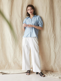 TONAL(トーナル) |パール釦スキッパーラグランブラウス