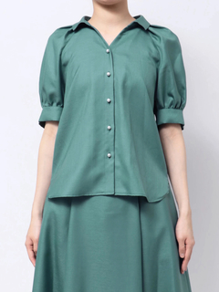 TONAL(トーナル) |パール釦スキッパーラグランブラウス