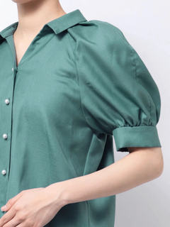 TONAL(トーナル) |パール釦スキッパーラグランブラウス