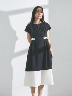 TONAL(トーナル) |バイカラースキッパーフレアワンピース