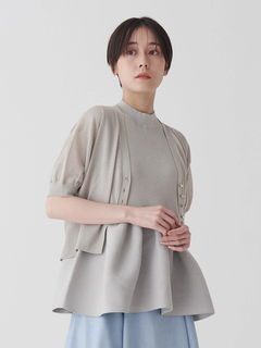 TONAL | シアーニットハーフスリーブカーディガン