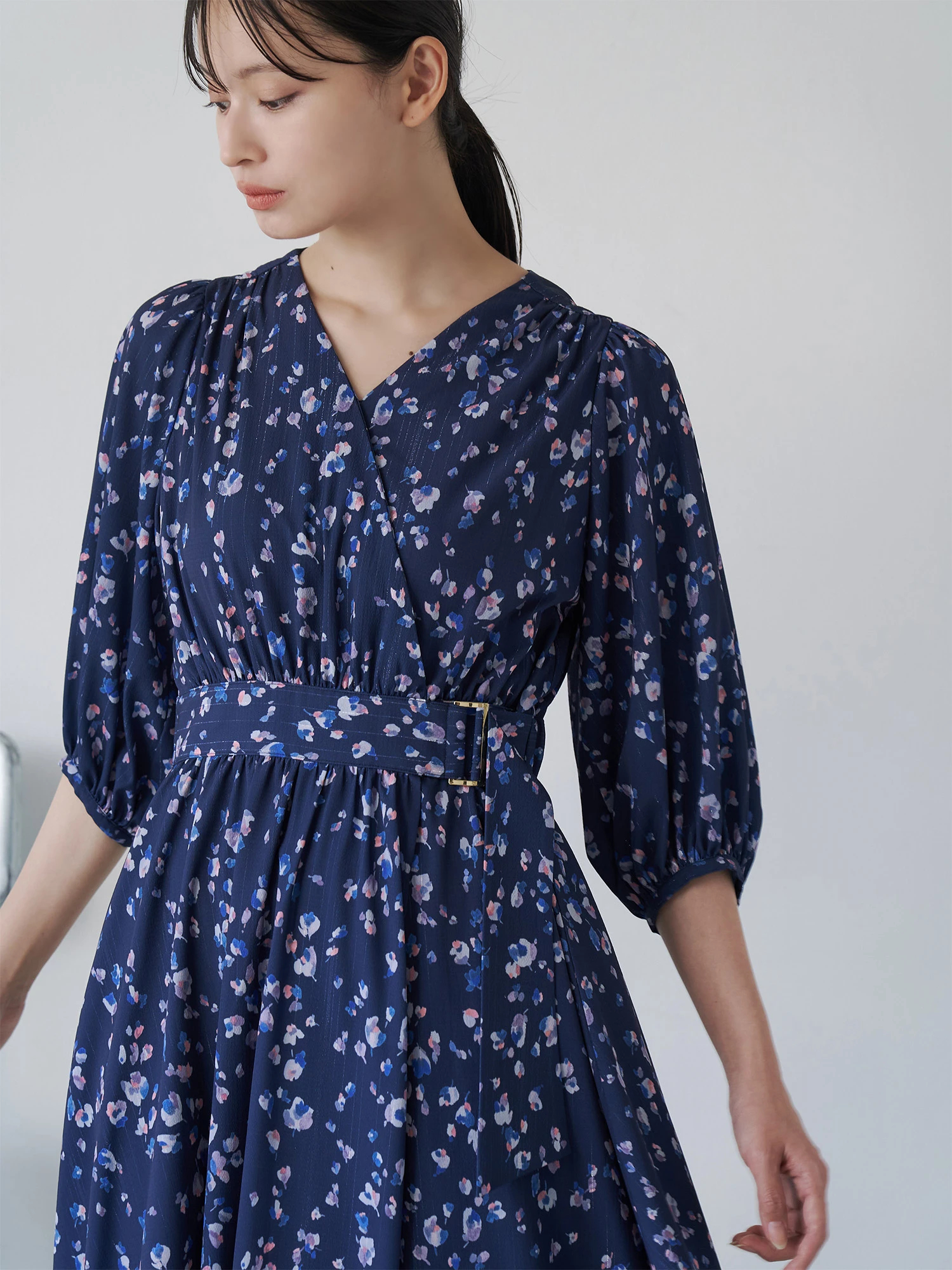 美品 2024年製 TONAL トーナル パール ワンピース ネイビー 38 M 136452720011668742939_m.jpg