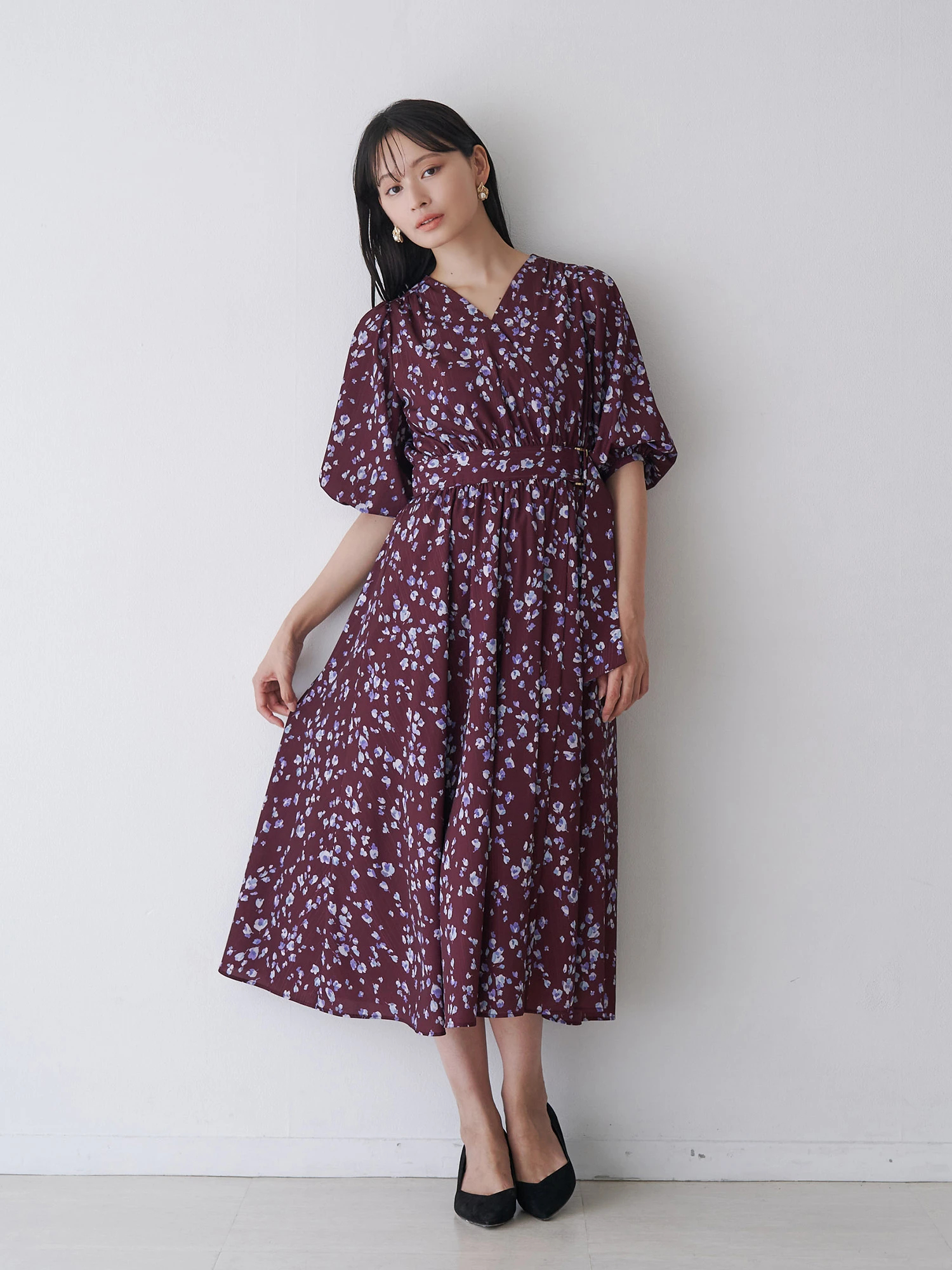 フラワーシアーJQカシュクールワンピース | レディースファッション