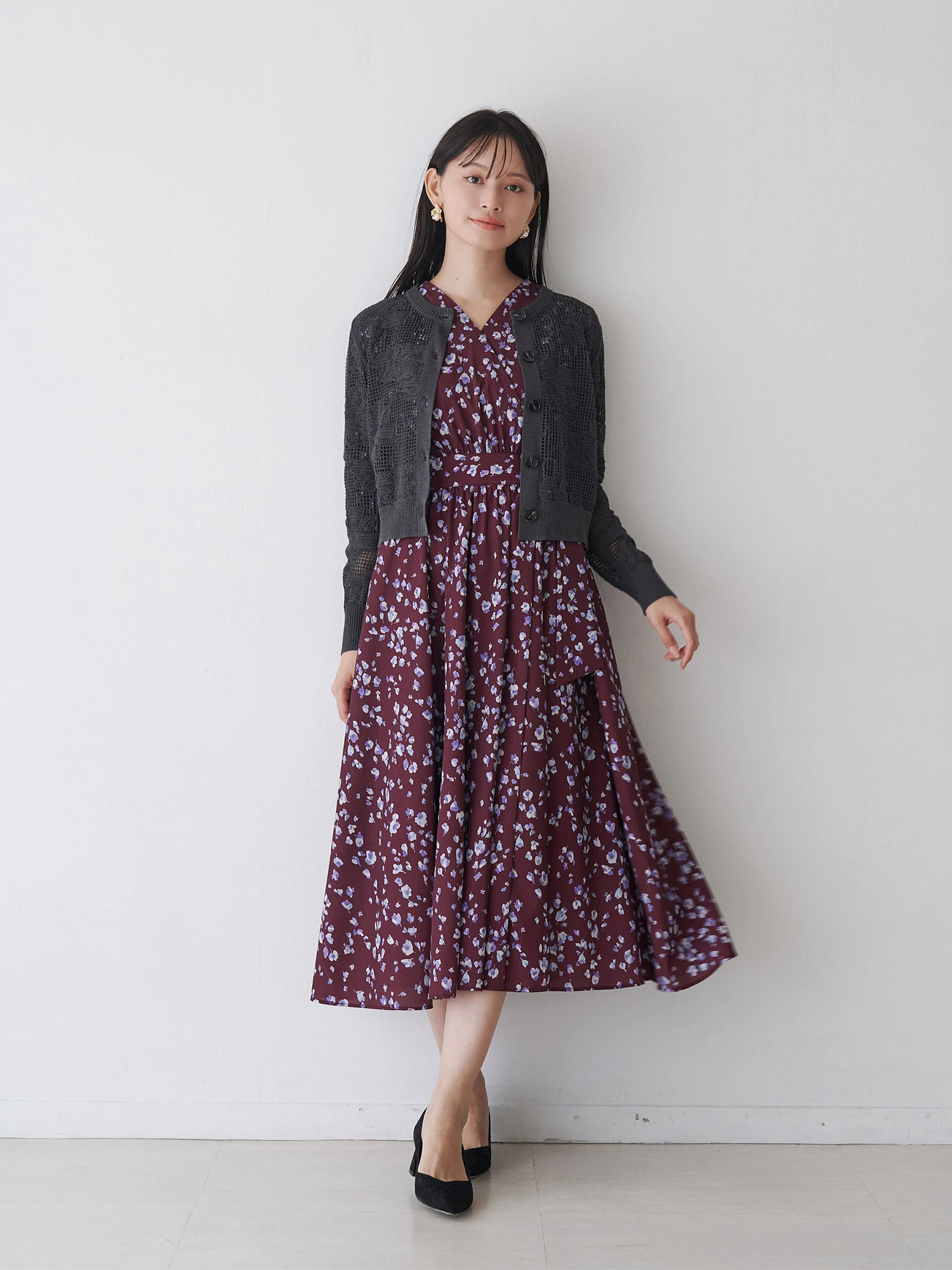 フラワーシアーJQカシュクールワンピース | レディースファッション