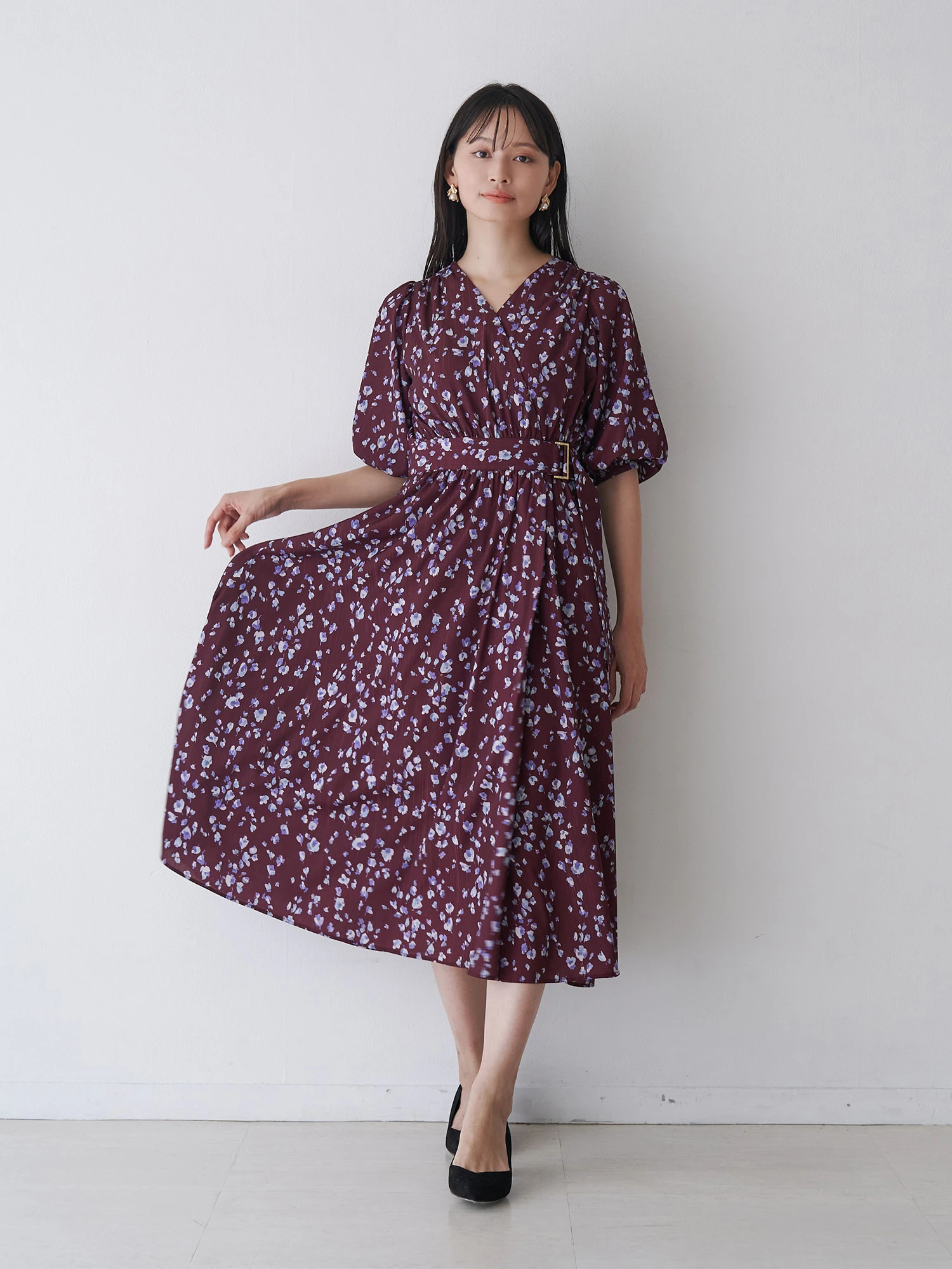 フラワーシアーJQカシュクールワンピース | レディースファッション