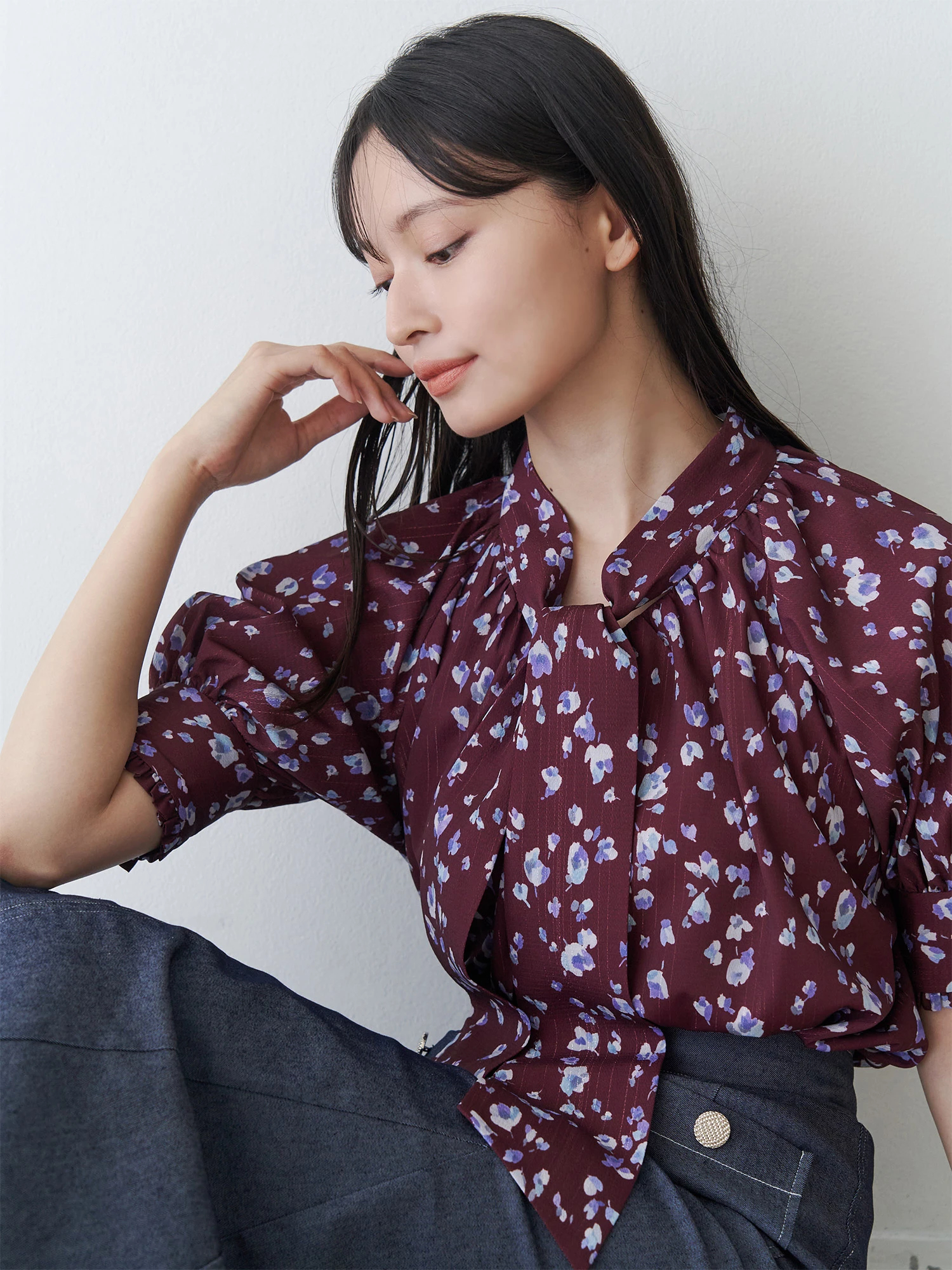 フラワーシアーJQボウタイブラウス | レディースファッション通販の