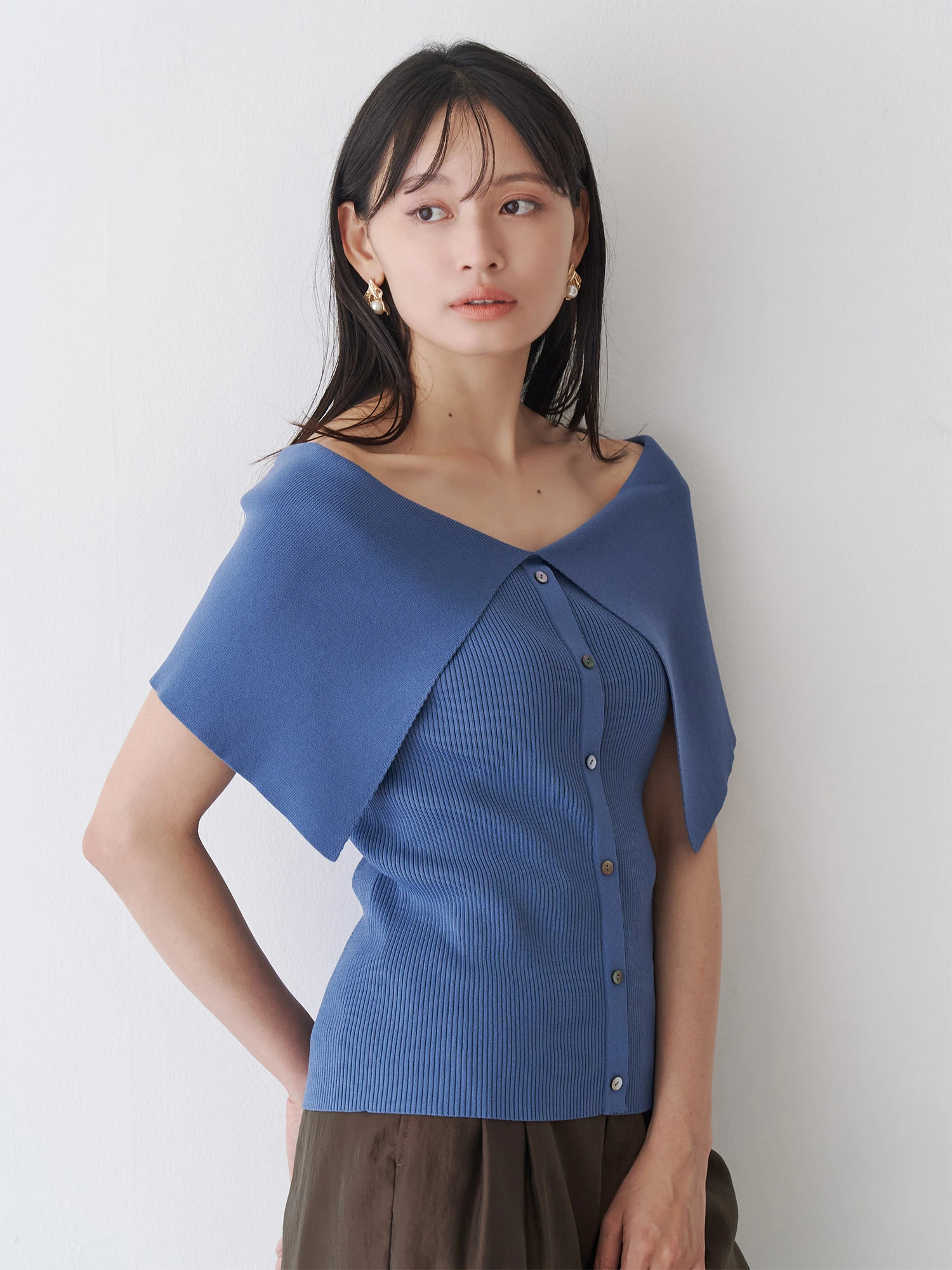 ニット セーター オフショルリブ2WAYニット レディース オフショルリブ2WAYニット | レディースファッション通販のTONAL