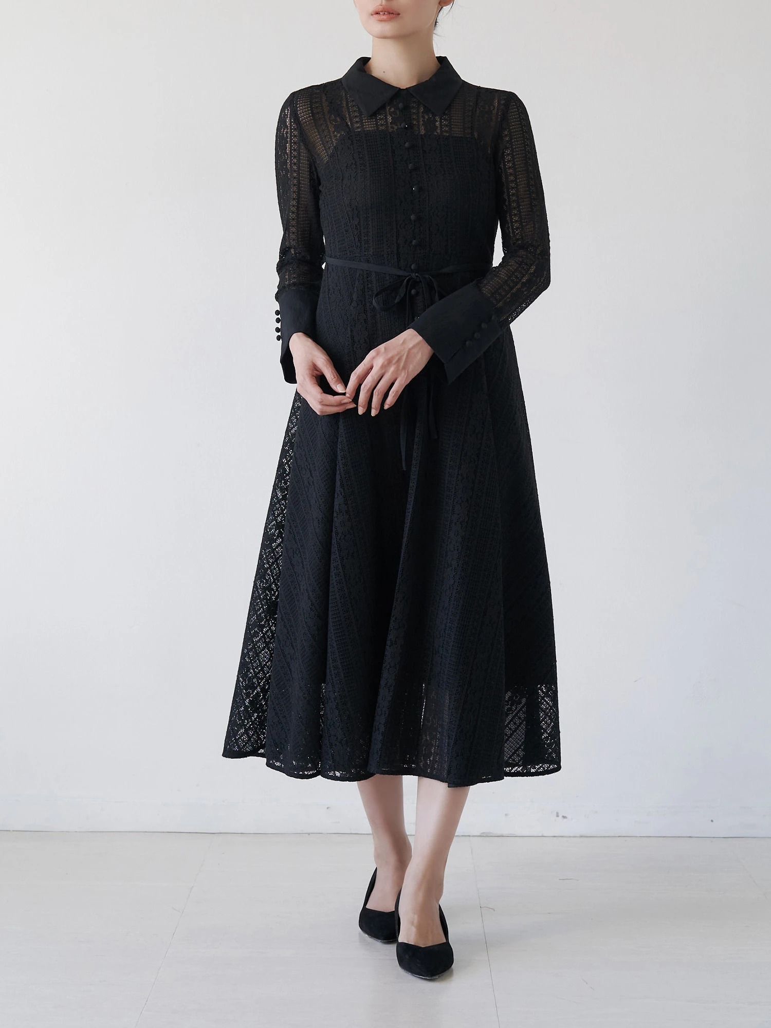 トーナル　tonal ワンピース　レース　36 レースシャツデザインワンピース | レディースファッション通販